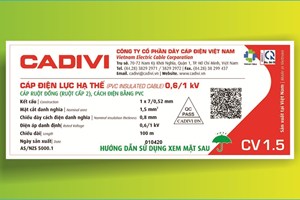 CADIVI ĐIỀU CHỈNH THIẾT KẾ TRÊN NHÃN DÂY DÂN DỤNG